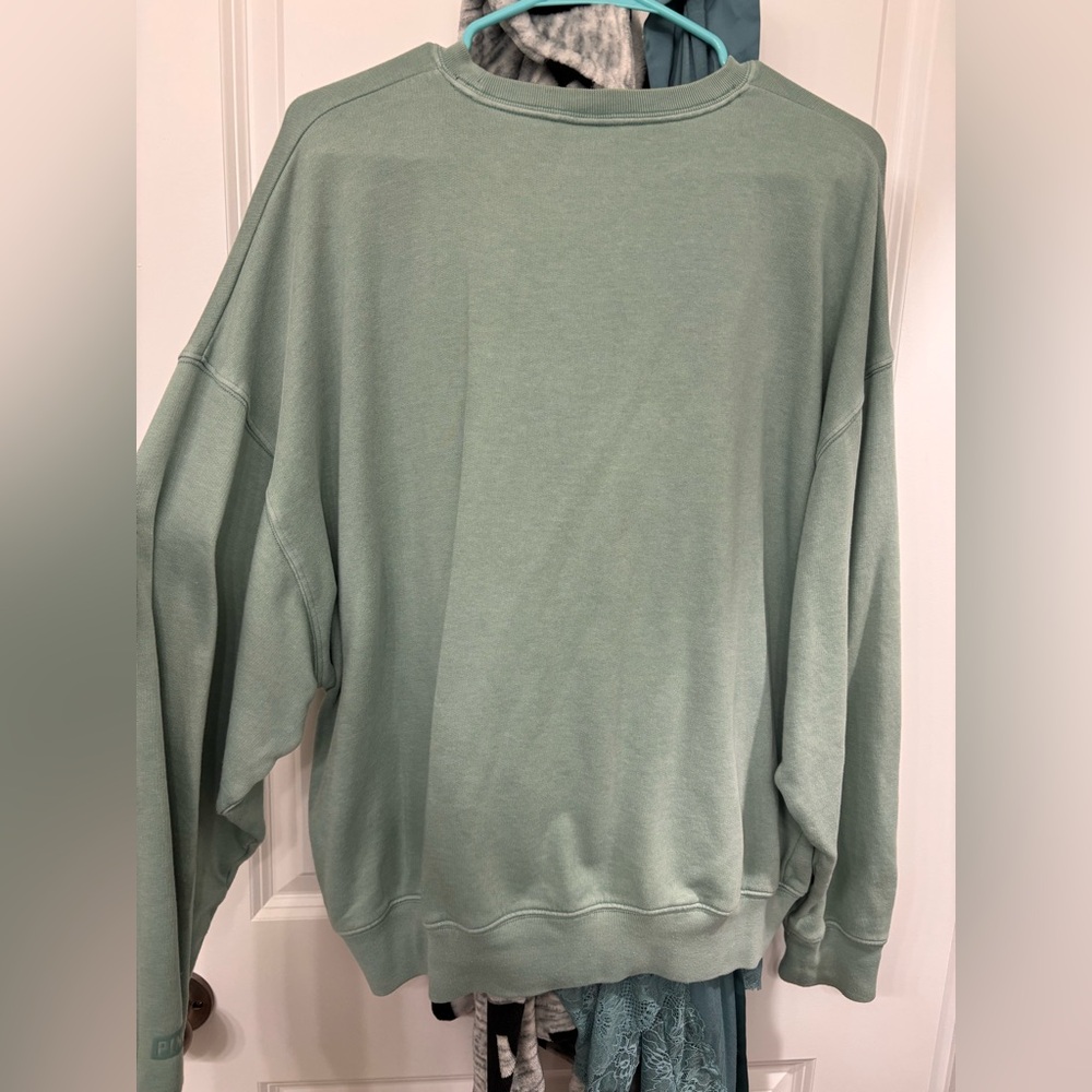 VS PINK Crewneck Dark Sage Green - Picture 4 of 6